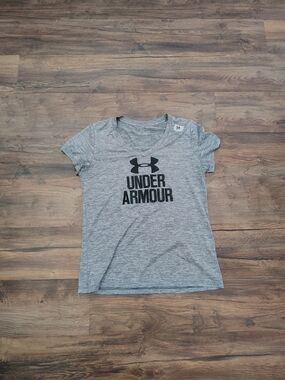 Under Armour Women's Grey Logo V‑Neck Tee